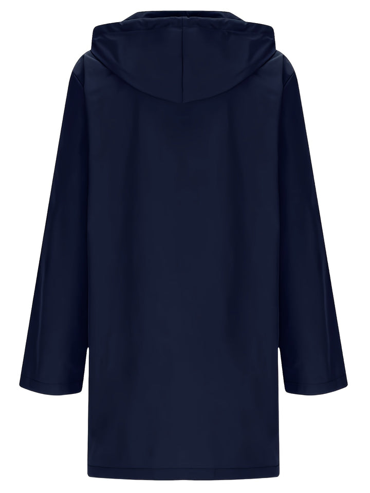 Navy hooded windproof parka coat with full sleeves and hood