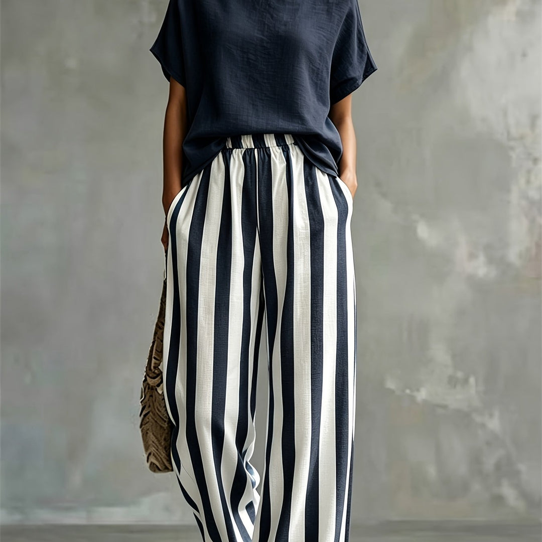 Marnie | Round Neck Linen-Look Set