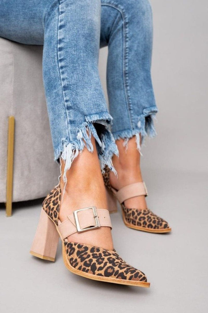 Barbara | Block Heel Leopard Print