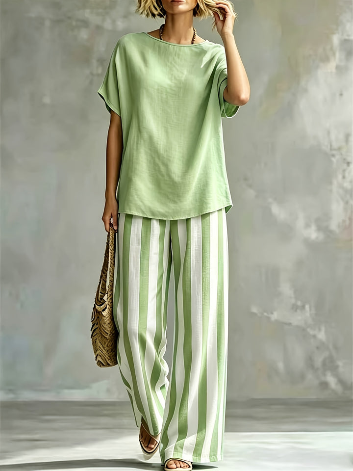 Marnie | Round Neck Linen-Look Set