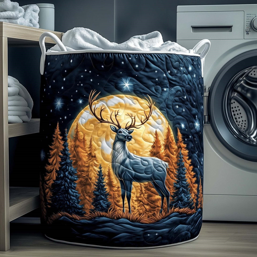 Golden Moon Reindeer Laundry Basket