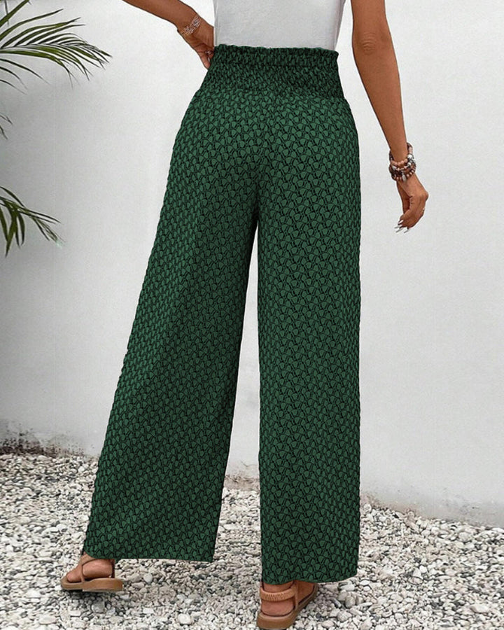 Catherine – Smocked Wide Leg Trousers