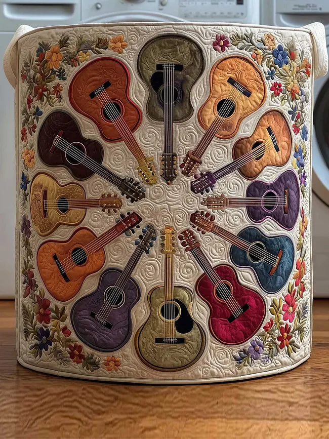 Guitar Circle Laundry Basket