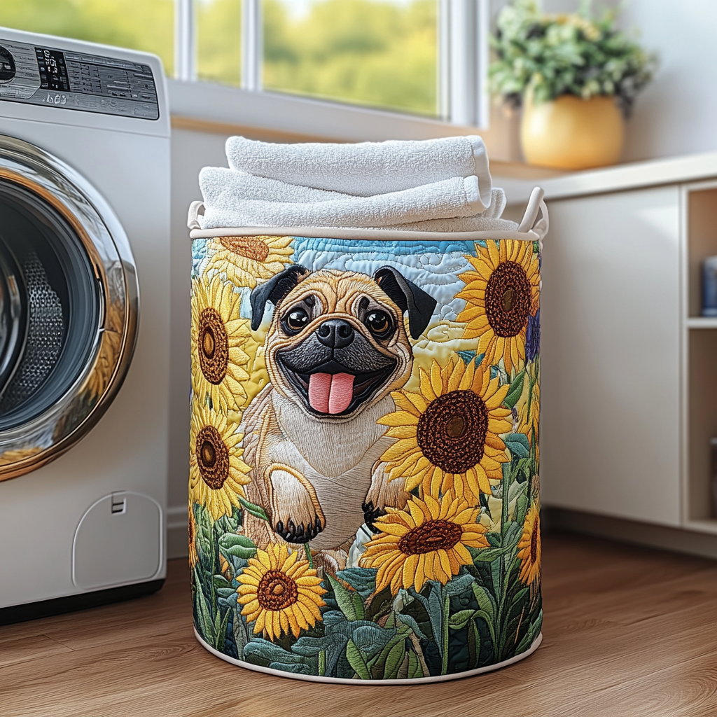 Happy Pug Laundry Basket