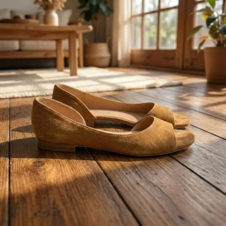 Vera - Casual Suede Open-Toe Slingback Flat Sandals