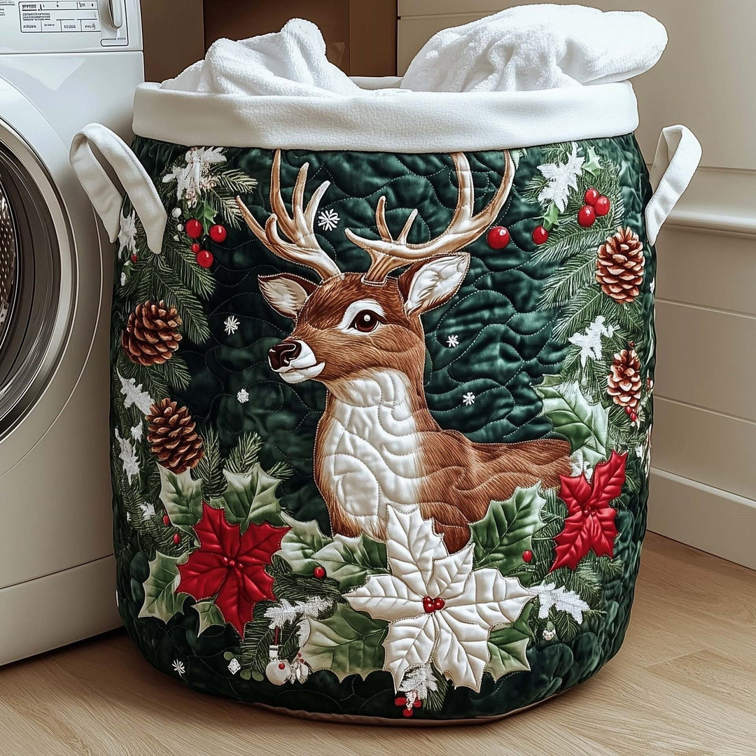 Holly Deer Laundry Basket