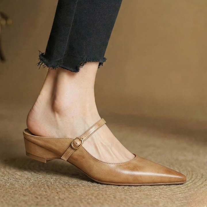 Luna | Mary Jane Mules with Pointed Toe