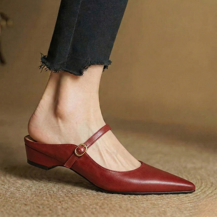 Luna | Mary Jane Mules with Pointed Toe