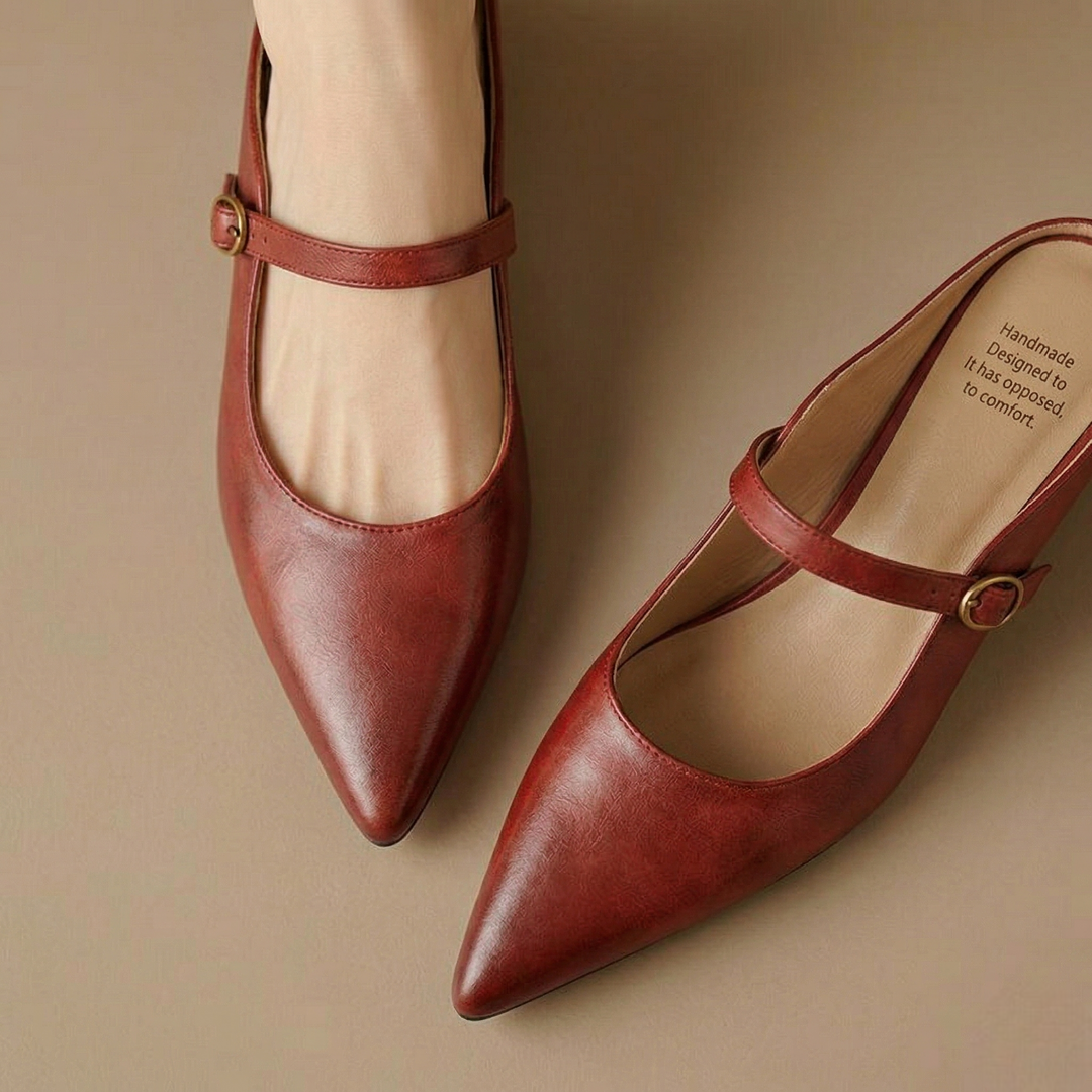 Luna | Mary Jane Mules with Pointed Toe