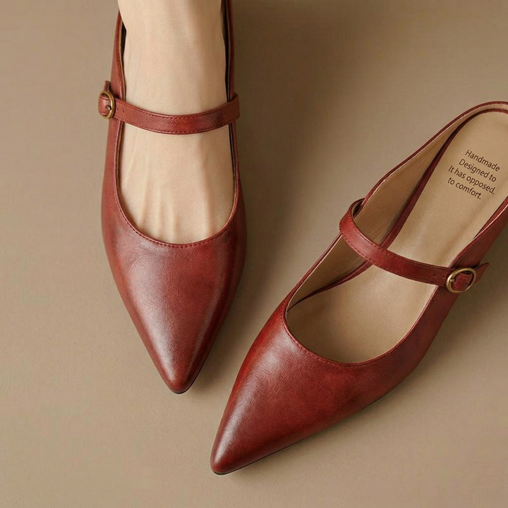 Luna | Mary Jane Mules with Pointed Toe