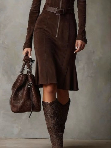 Katrielle™ | Zipper Midi Dress