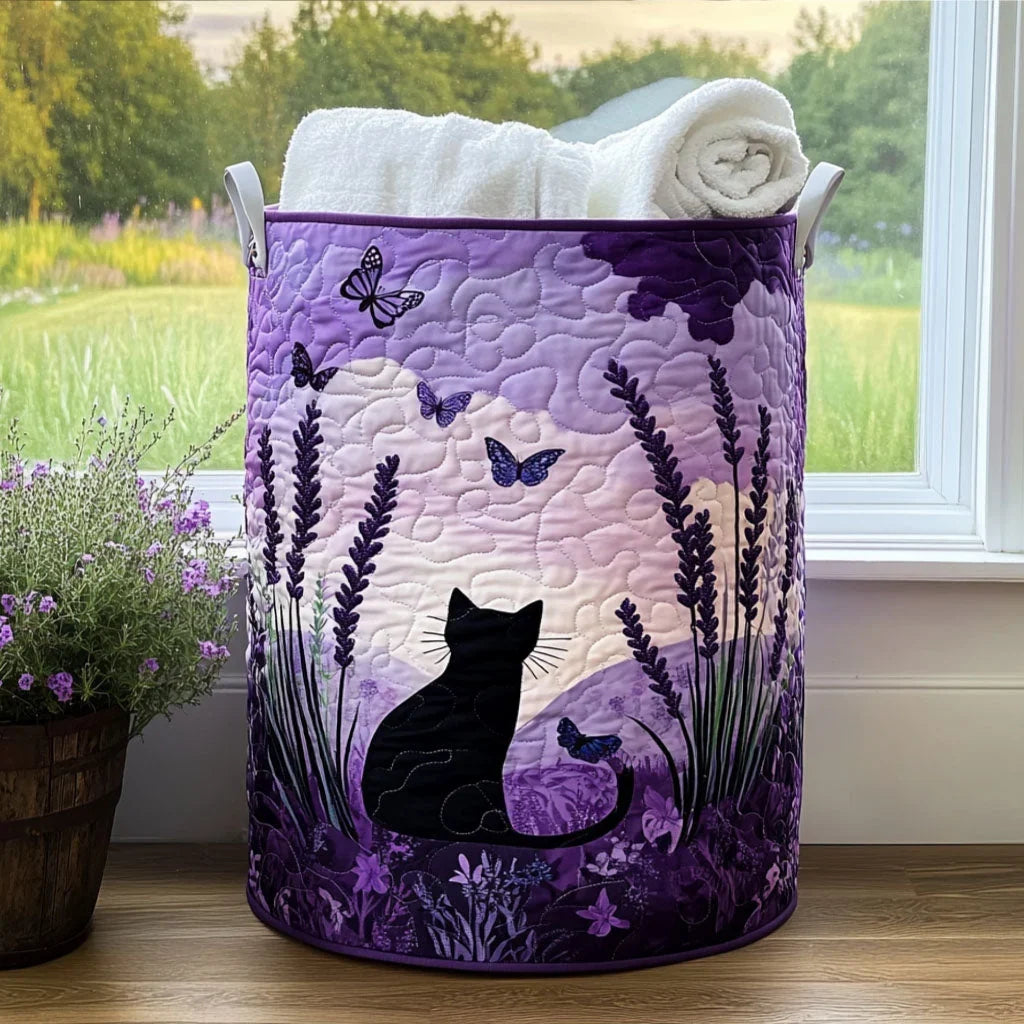 Lavender Cat Dreams Laundry Basket