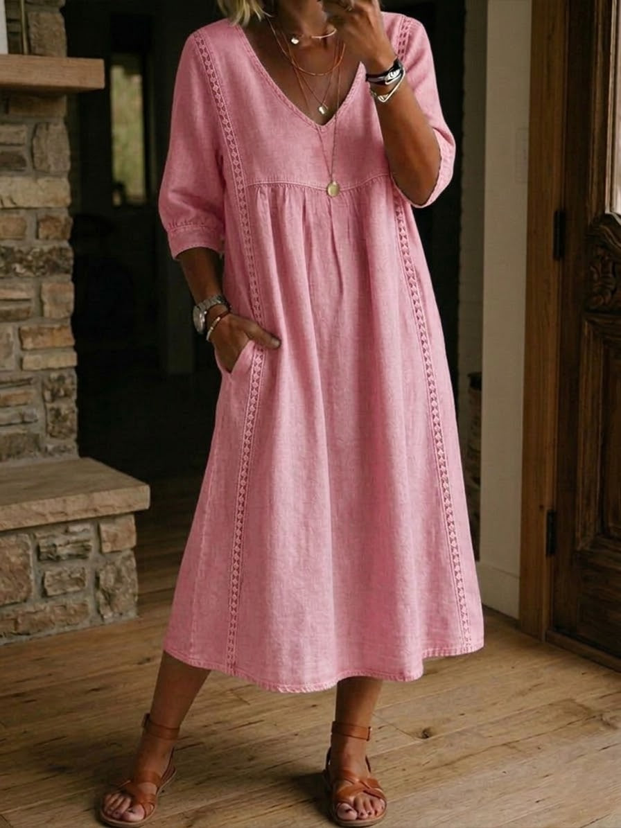 Aurélia | Loose-Fit Dress with Lace Trim