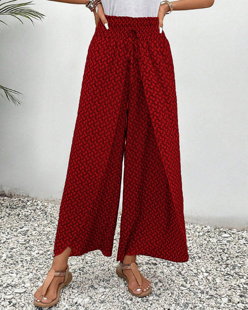 Catherine – Smocked Wide Leg Trousers
