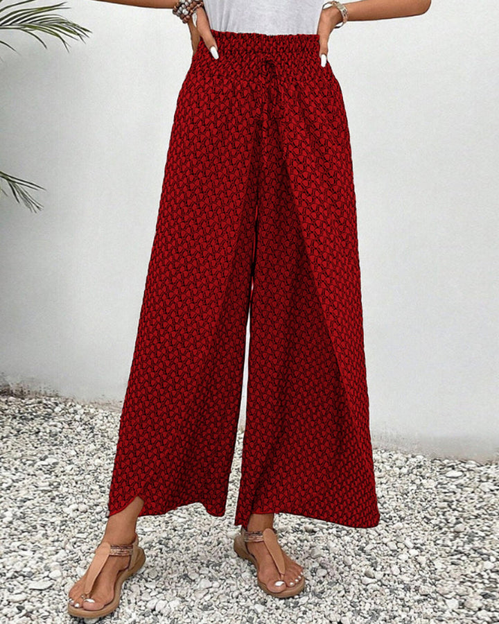 Catherine – Smocked Wide Leg Trousers