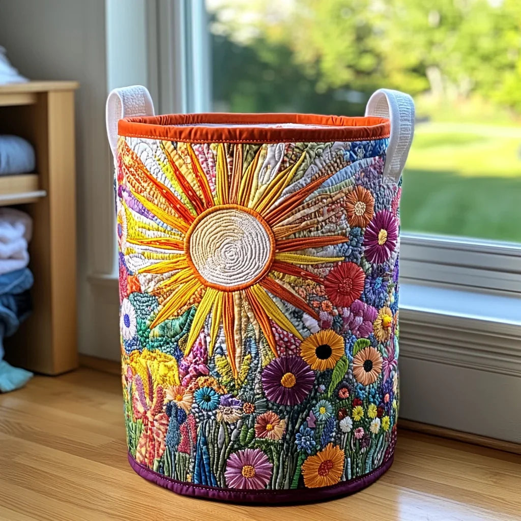 Sunlit Flower Festival Laundry Basket
