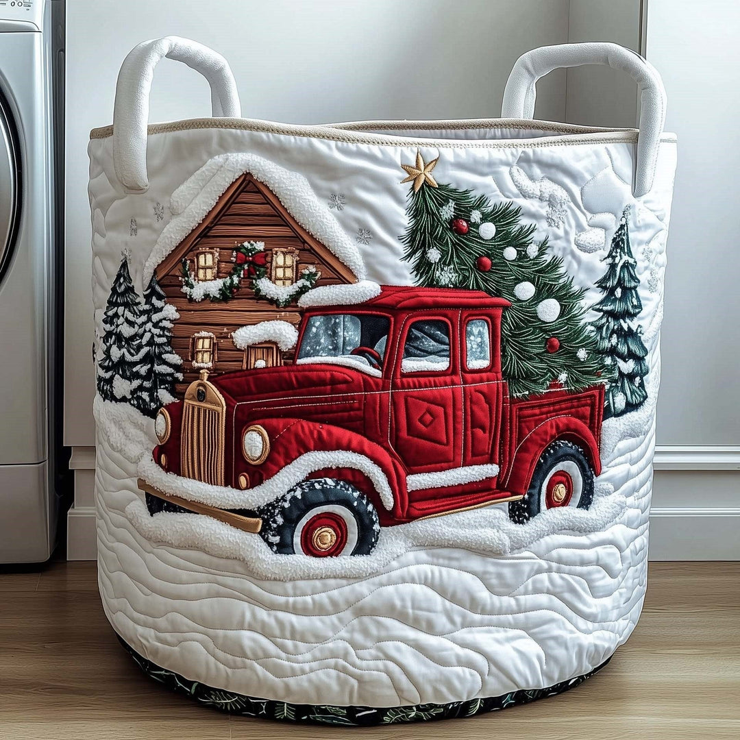 Vintage Christmas Pickup Laundry Basket