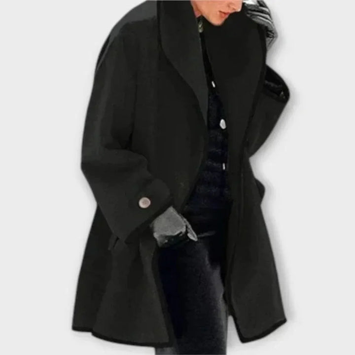 Winifred | Oversized Contrast-Trim Coat