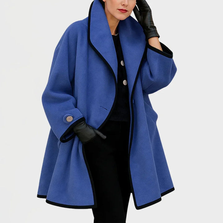 Winifred | Oversized Contrast-Trim Coat