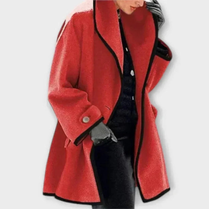 Winifred | Oversized Contrast-Trim Coat