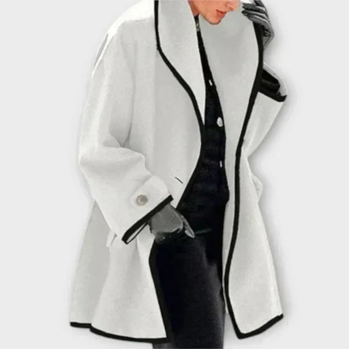 Winifred | Oversized Contrast-Trim Coat